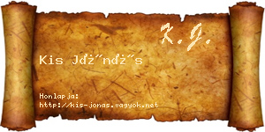 Kis Jónás névjegykártya